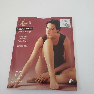 Levante Pantyhose Tights Tall Black Control Top Sheer Toe Silky Silk Caresse New